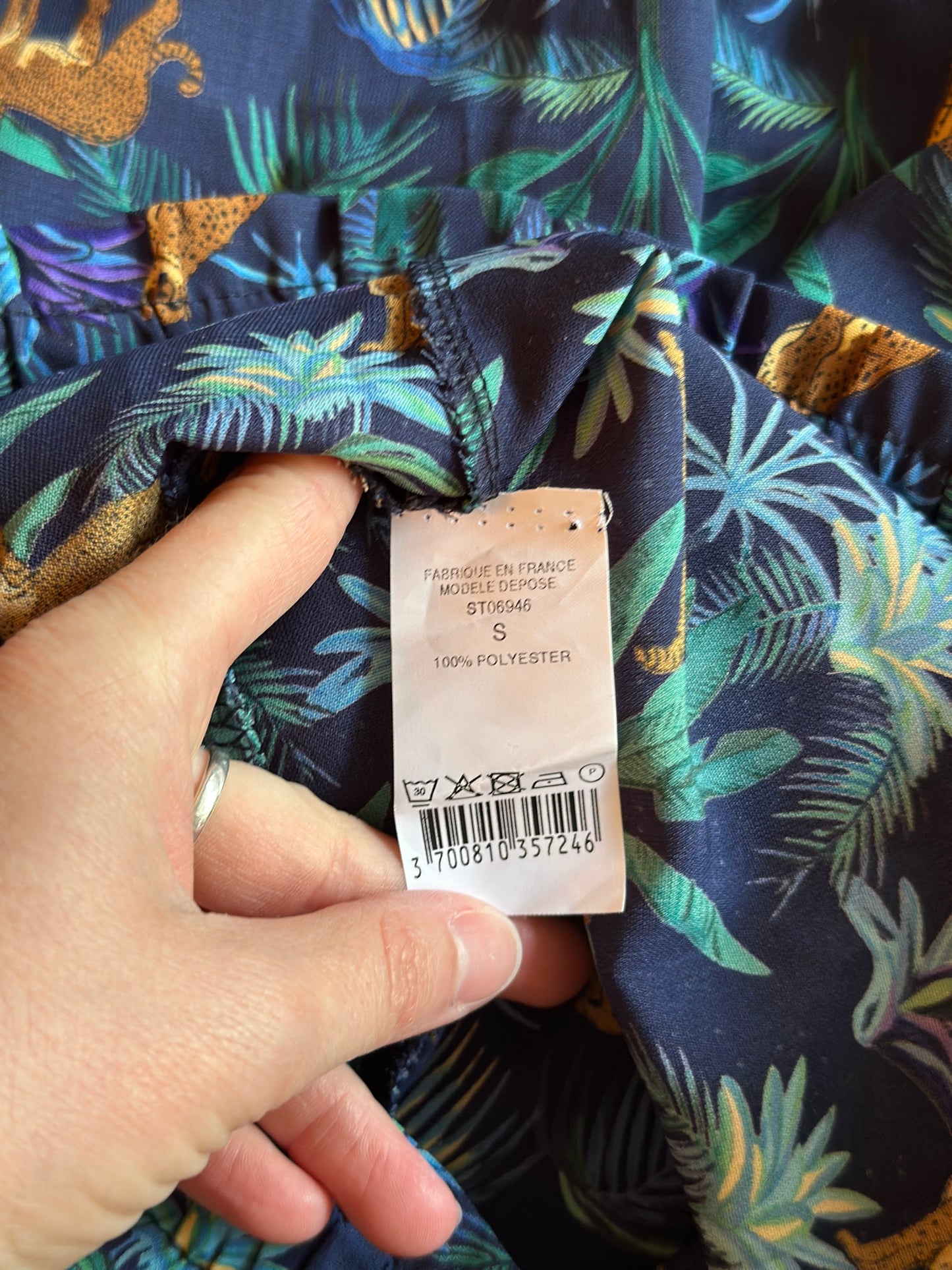 Pantalon fluide large jungle léopard T.36