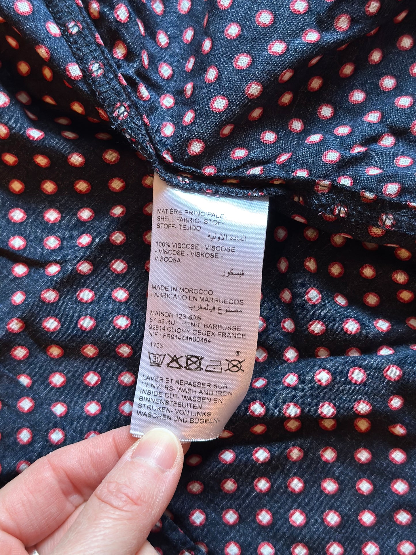 Chemise fluide imprimé pois viscose T.44