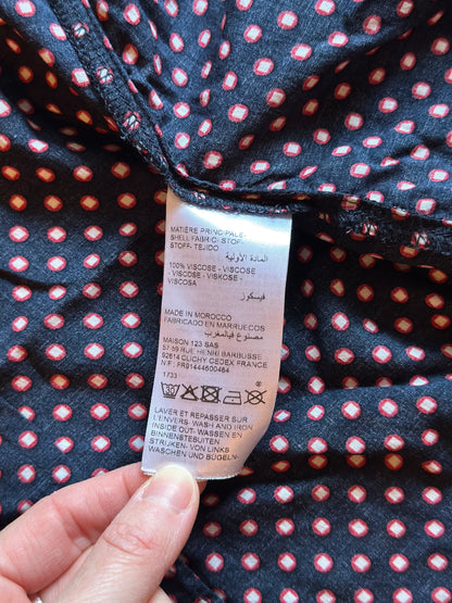 Chemise fluide imprimé pois viscose T.44