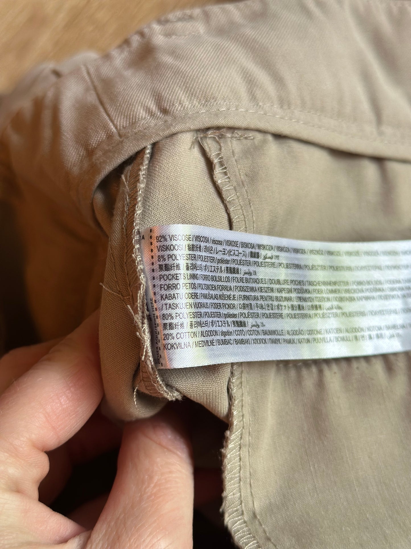 Pantalon tailleur fluide beige T.38