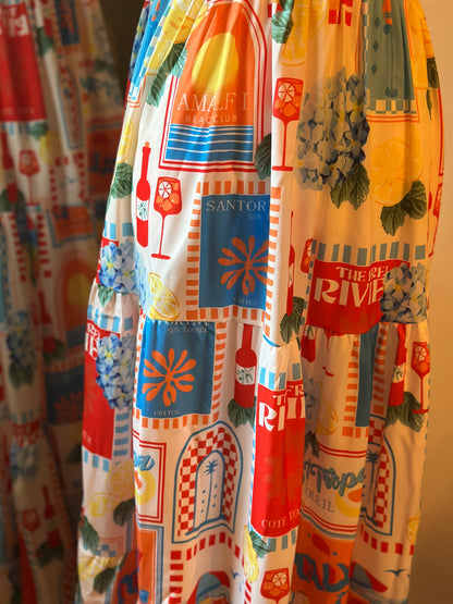 Robe longue imprimée Riviera – neuve, T.36
