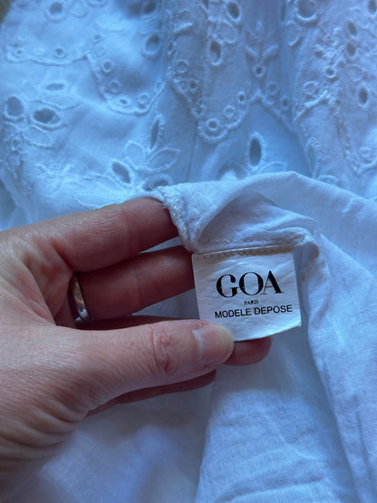 Robe longue blanche broderie anglaise T.36