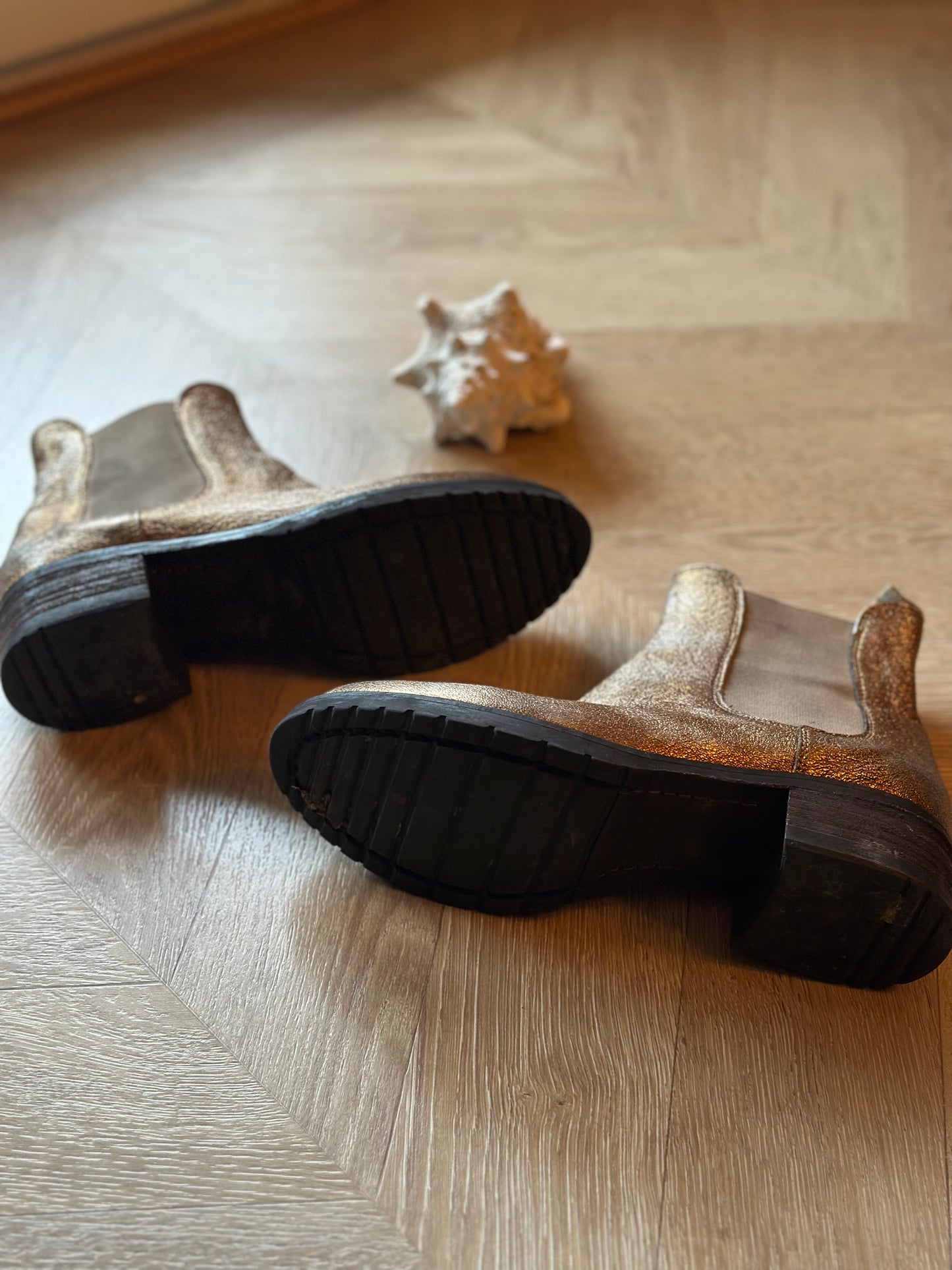 Bottines Chelsea cuir doré Made in Italy T37,5