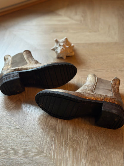Bottines Chelsea cuir doré Made in Italy T37,5