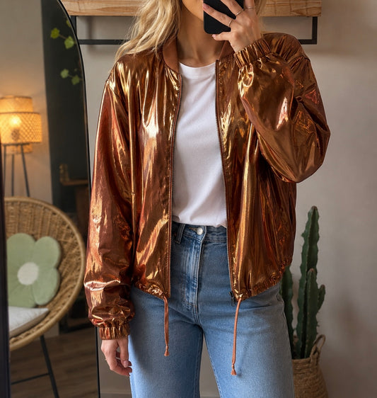 Veste bomber cuivre doré T.38