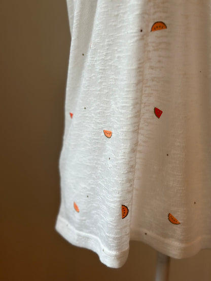T-shirt blanc motifs pastèque T.40
