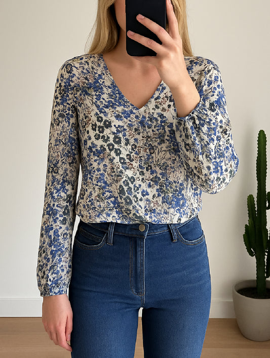 Blouse fluide imprimé fleuri T.38 oversize