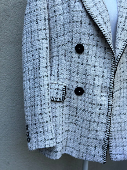 Blazer tweed blanc et noir - taille S