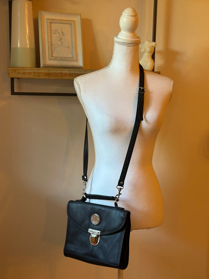 Sac bandoulière noir uni vintage