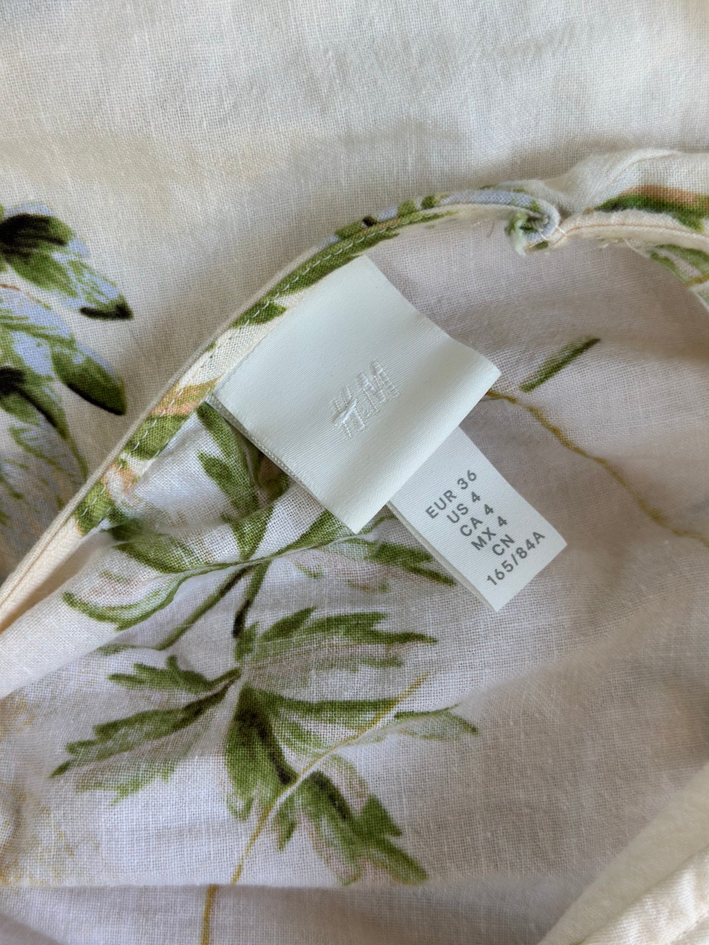 Robe en lin et coton imprimé fleuri T.36