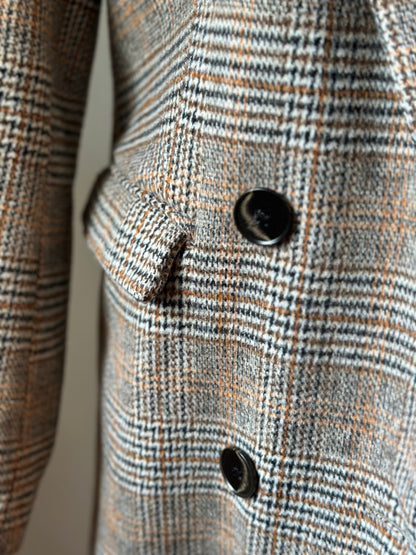 Manteau long pied-de-poule en laine T.34