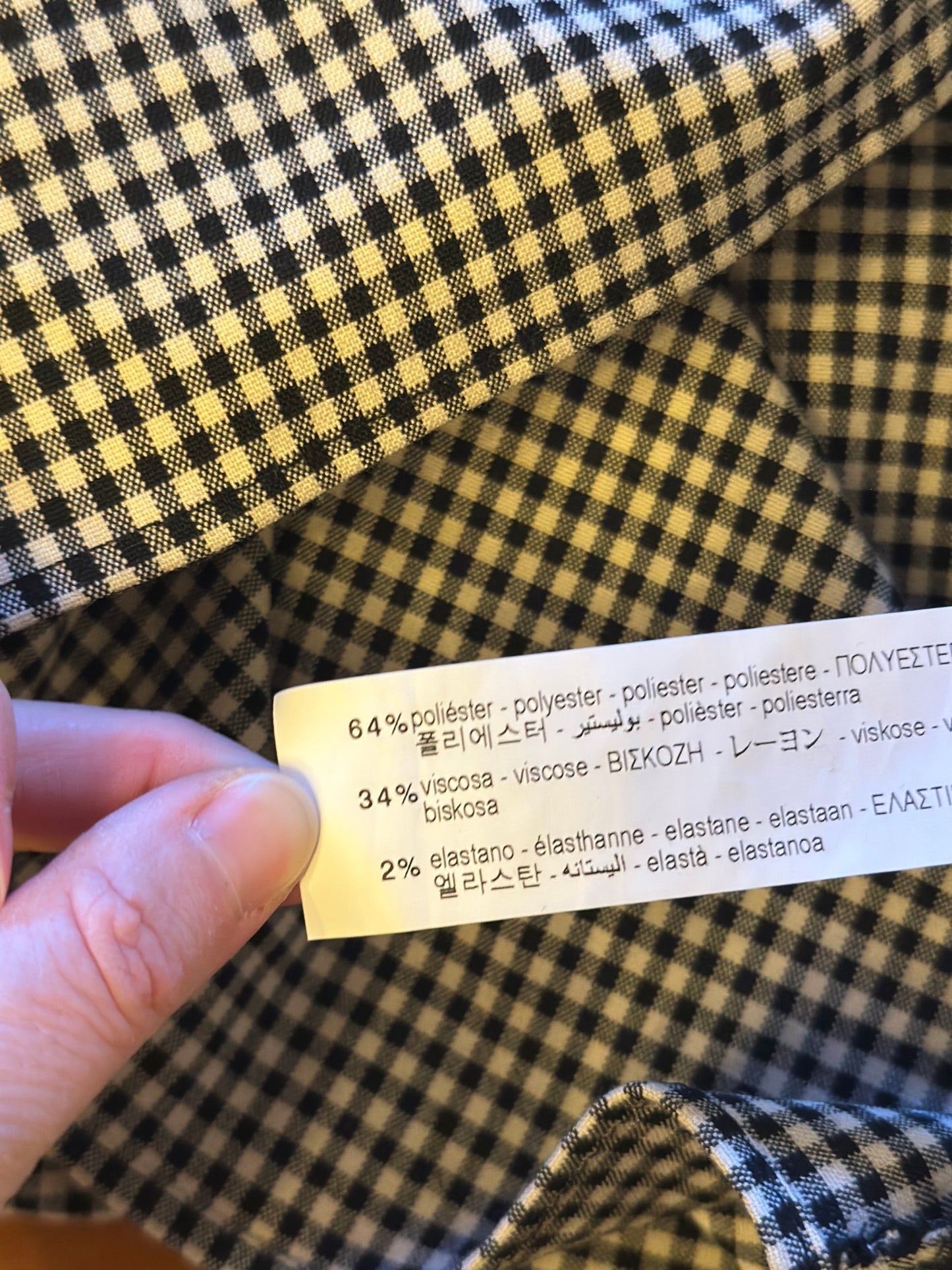 Robe mini à carreaux vichy noir et blanc T.36