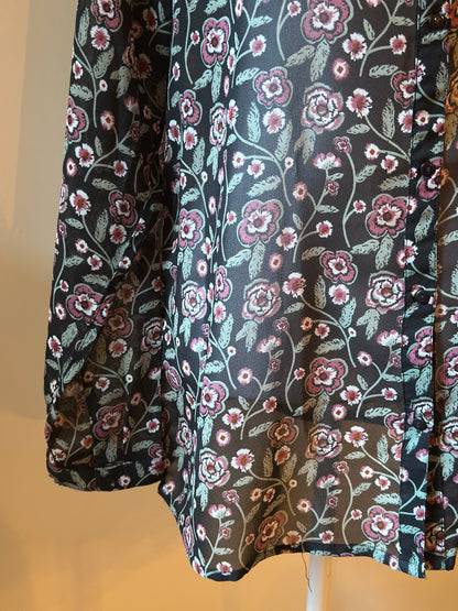 Blouse fluide imprimé floral noir T.44