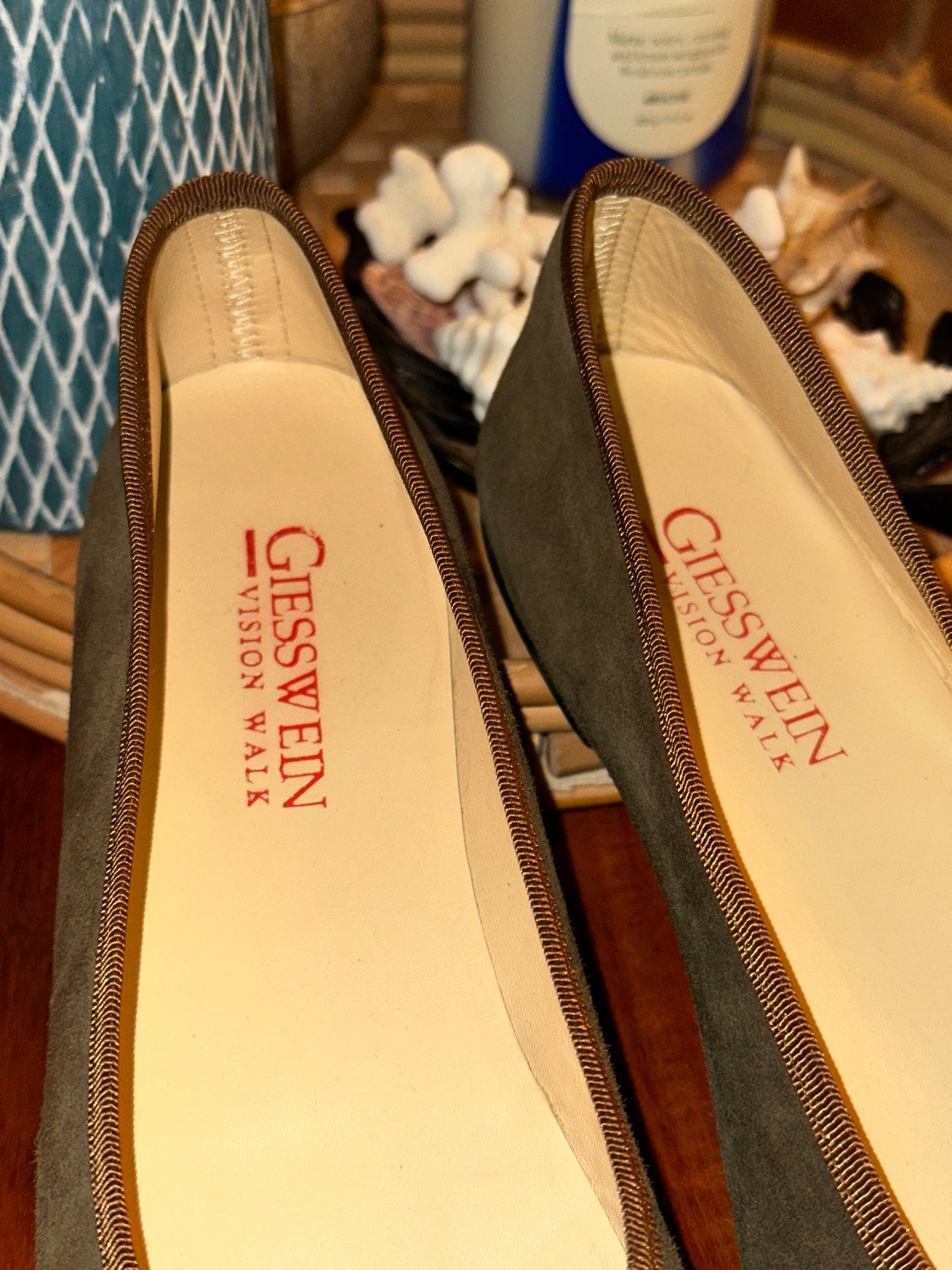 Ballerines Giesswein Vision Walk en daim kaki et marron P.39