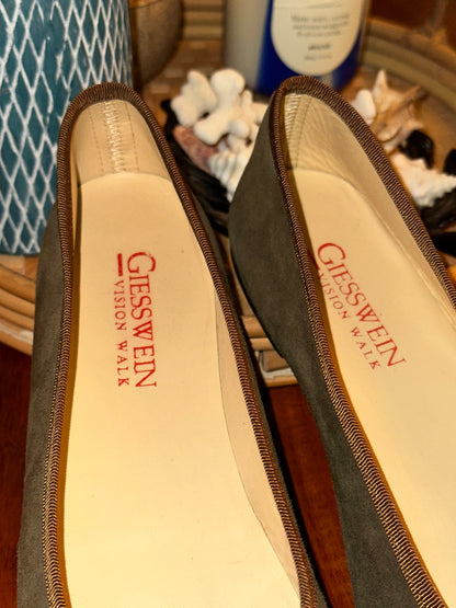 Ballerines Giesswein Vision Walk en daim kaki et marron P.39