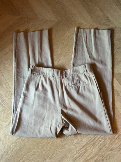 Pantalon tailleur fluide beige T.38