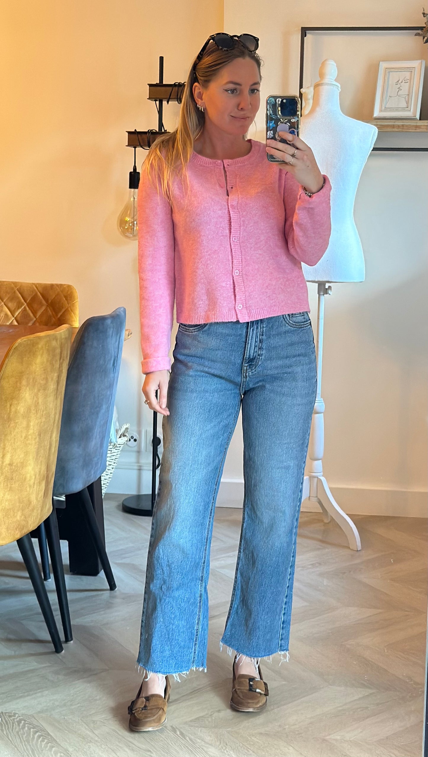 Jean droit cropped denim T.36