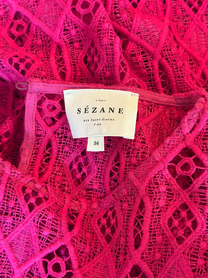 Blouse rose broderie modèle Salina T.36