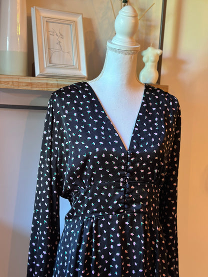 Robe fluide imprimé fleurs T.42