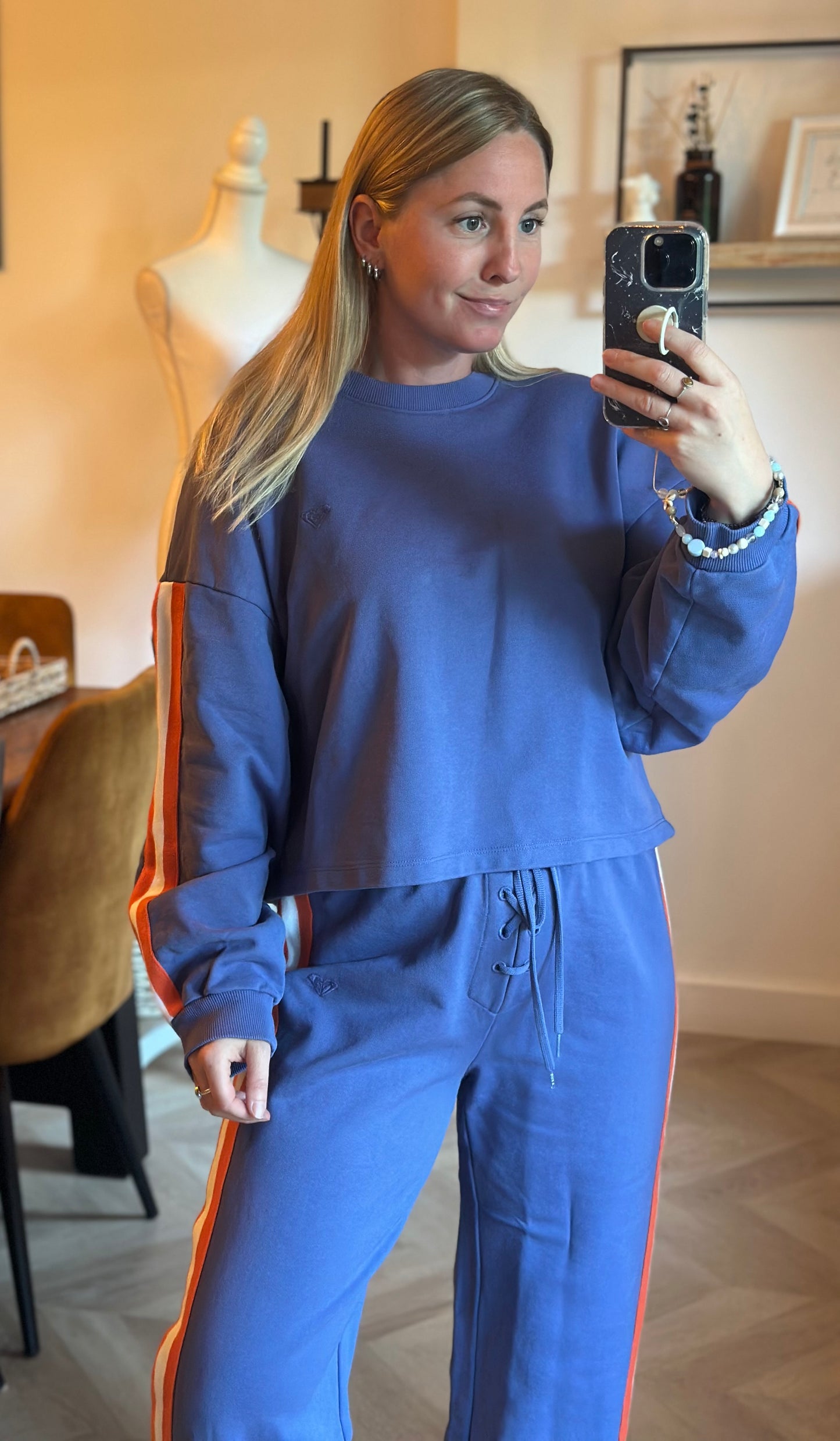 Ensemble jogging bleu sweat oversize pantalon T.38