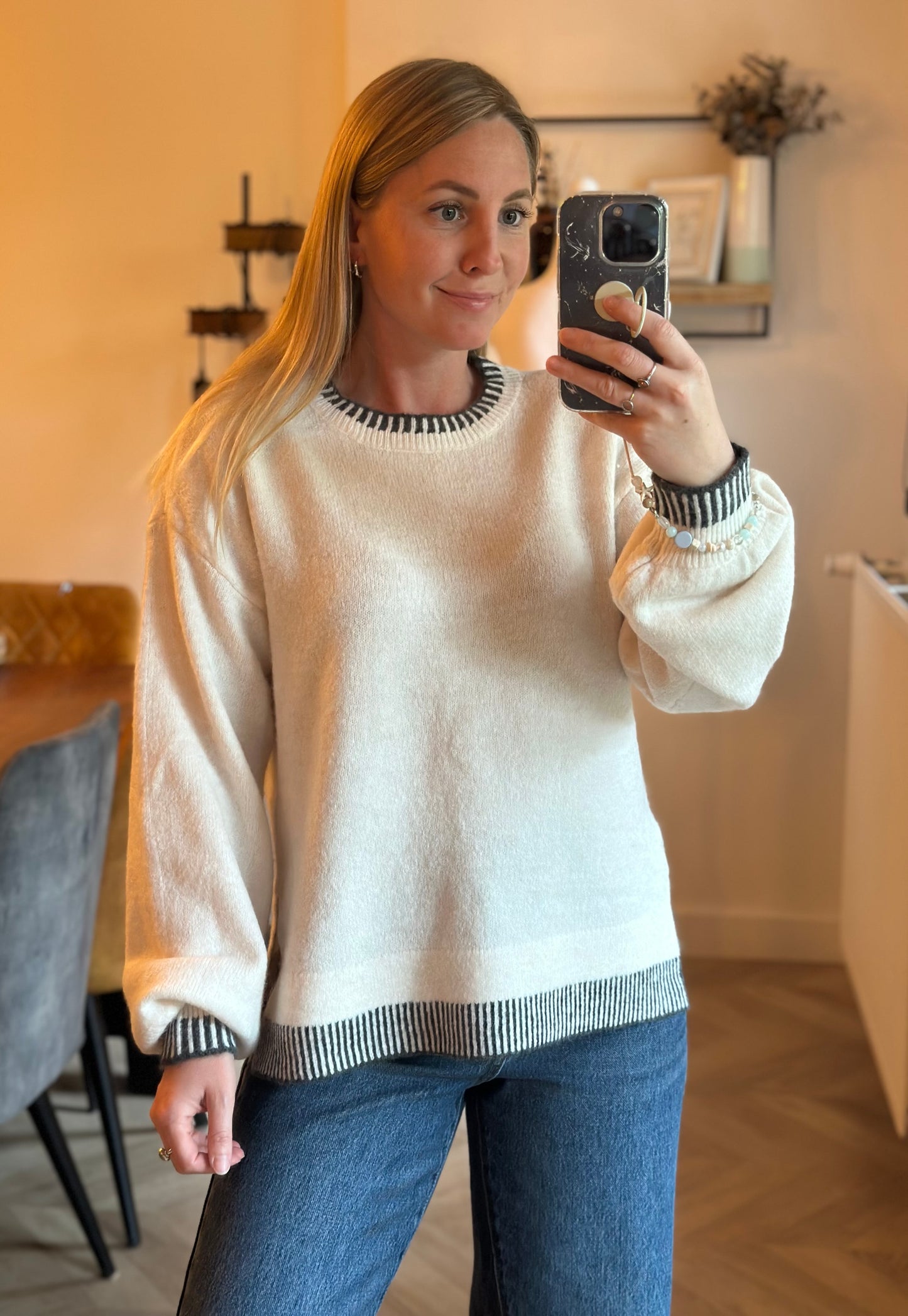 Pull col rond uni T.38 neuf