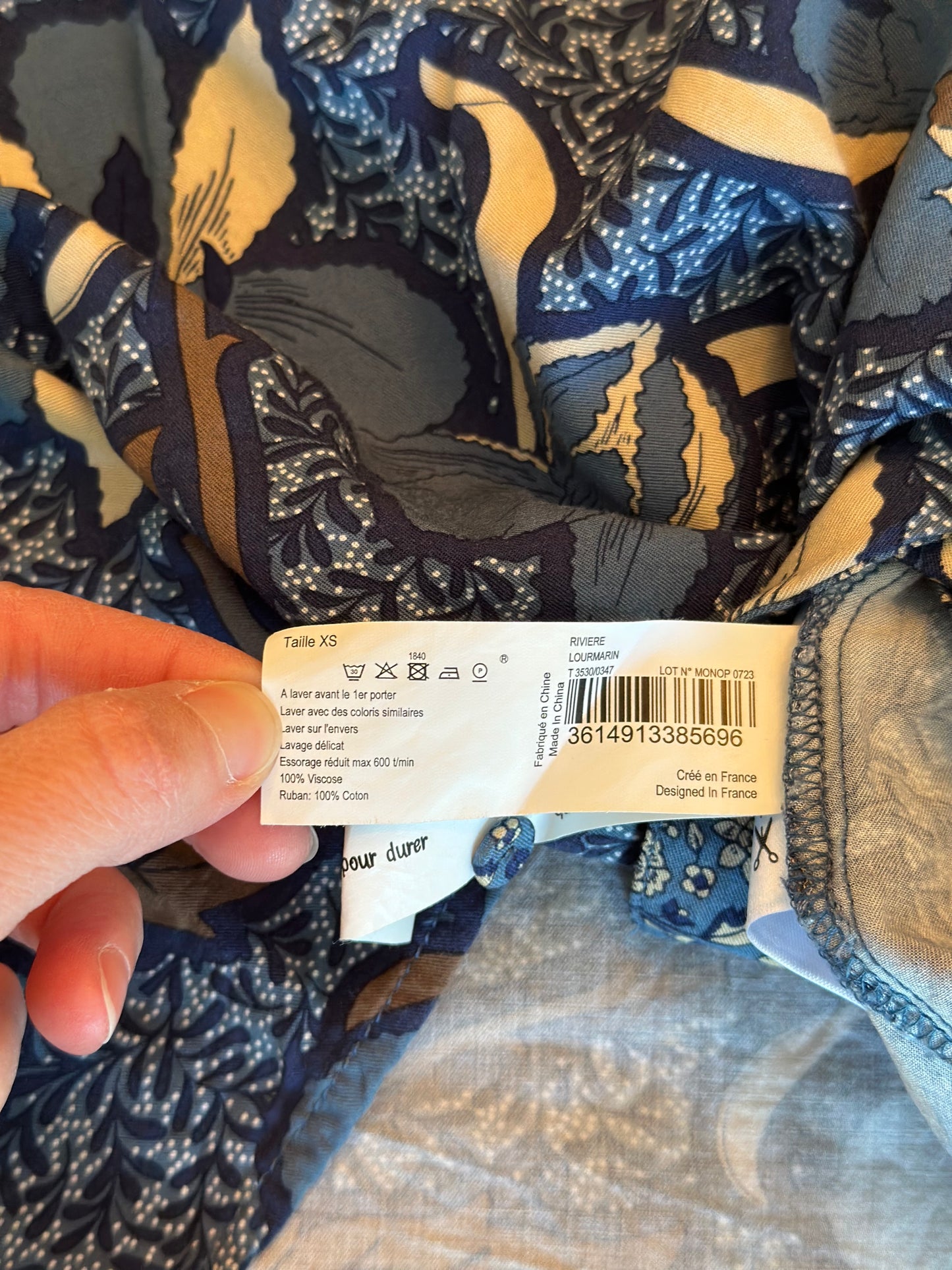Blouse imprimé floral bleu Monoprix T.34