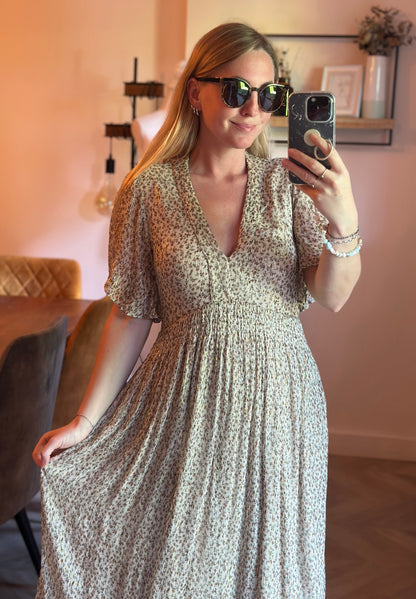 Robe longue plissée fleurie lurex Vanessa Bruno - taille 34