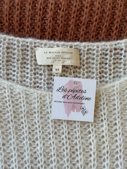 Pull en maille colorée “Tonia” en laine et mohair, T.34/36