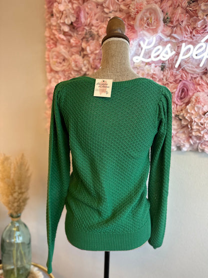 Pull vert en maille T.36