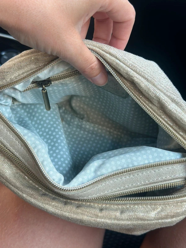 Sac en beige doré clair modèle “Mama” avec double bandoulière