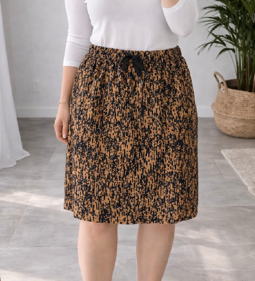 Jupe camel et noir à motif T.42