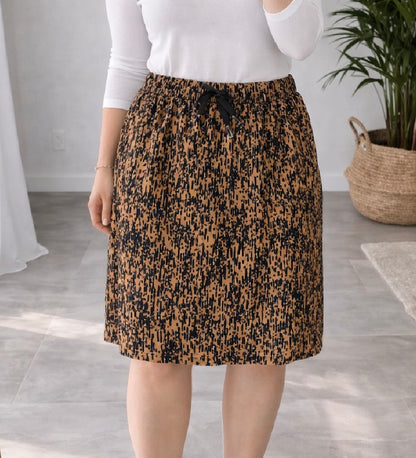 Jupe camel et noir à motif T.42