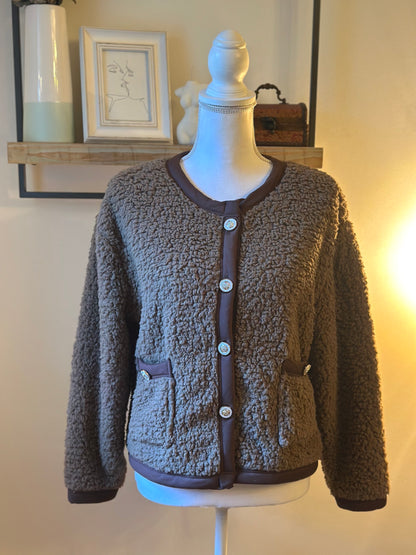 Veste Teddy effet mouton marron neuf T.36/38