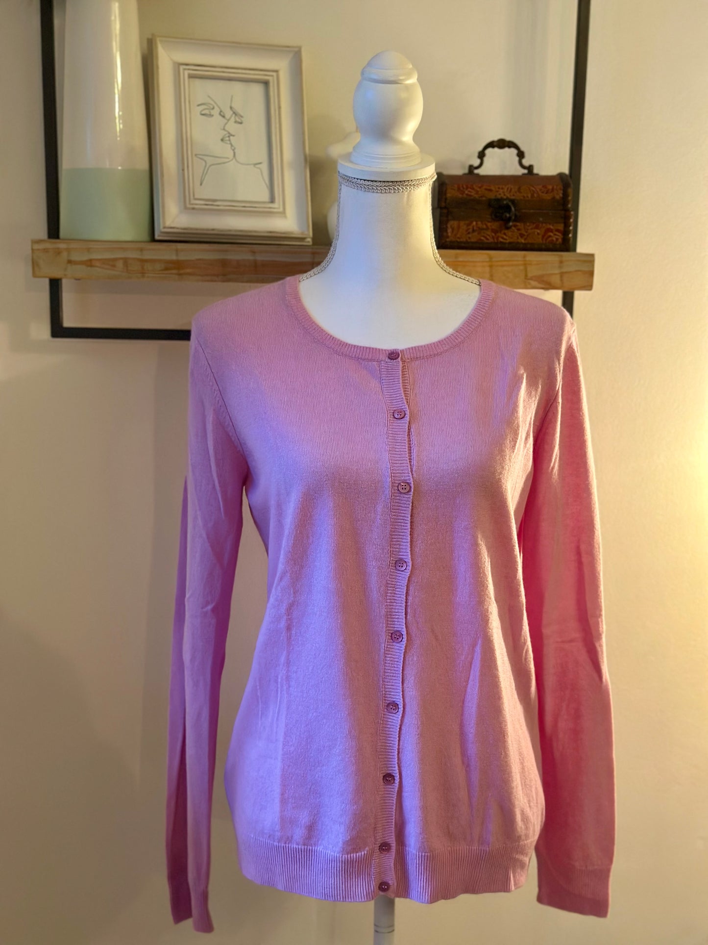 Gilet rose mélange laine et cachemire T.38
