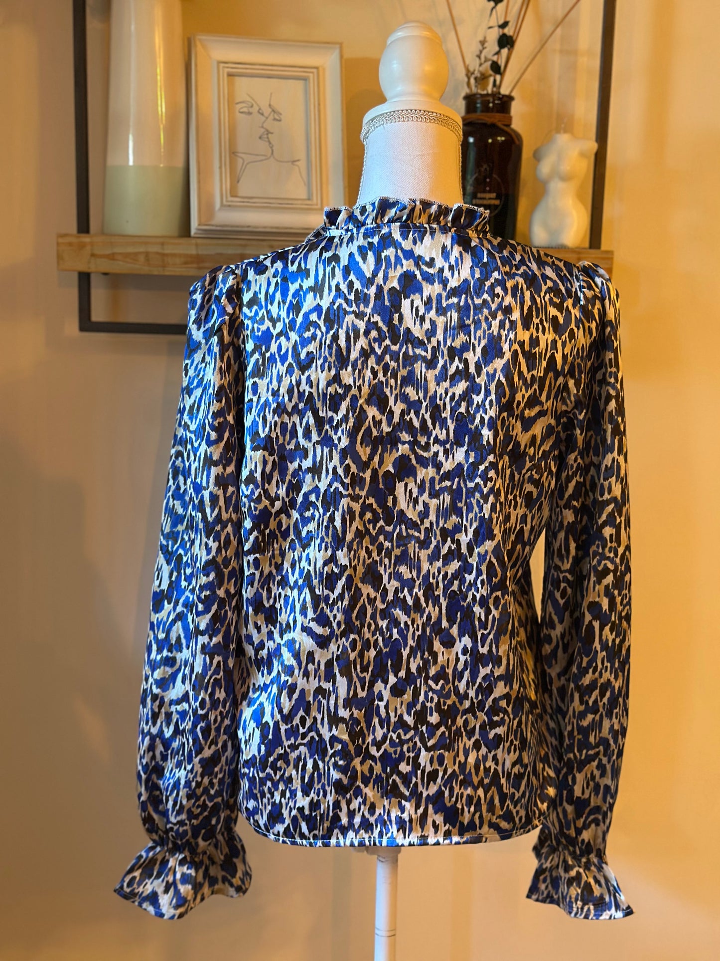 Blouse imprimé léopard bleu T.36/38
