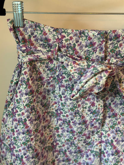 Short taille haute fleuri lilas T.36