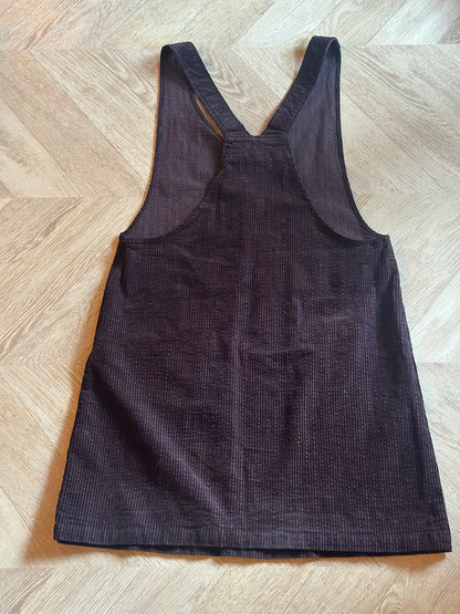 Robe salopette velours côtelé Taninette marron prune T.38/40
