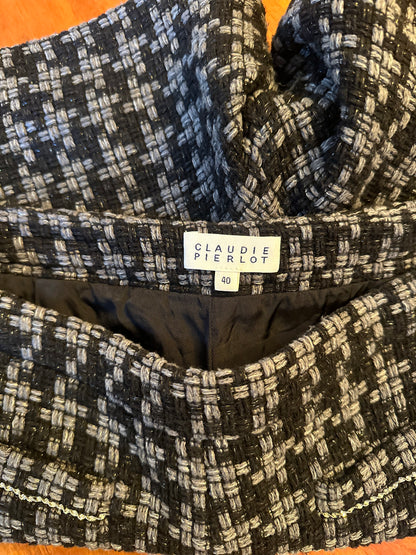Short en tweed à carreaux T.40