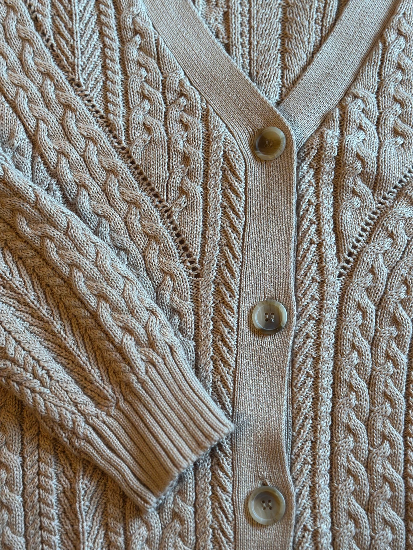 Cardigan/Gilet maille torsadée beige T.40