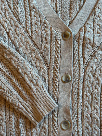 Cardigan/Gilet maille torsadée beige T.40