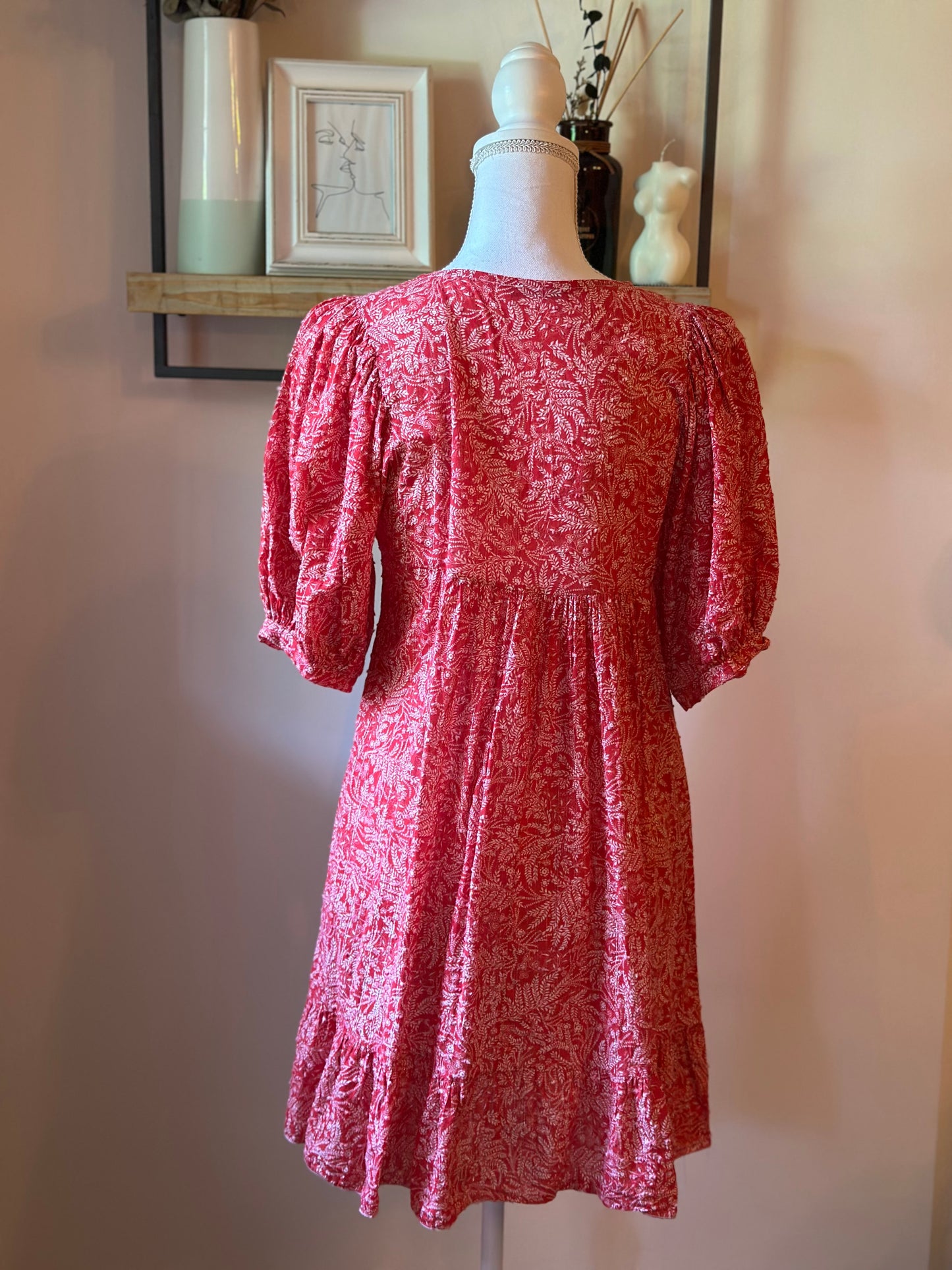 Robe bohème imprimée en coton T.36/38