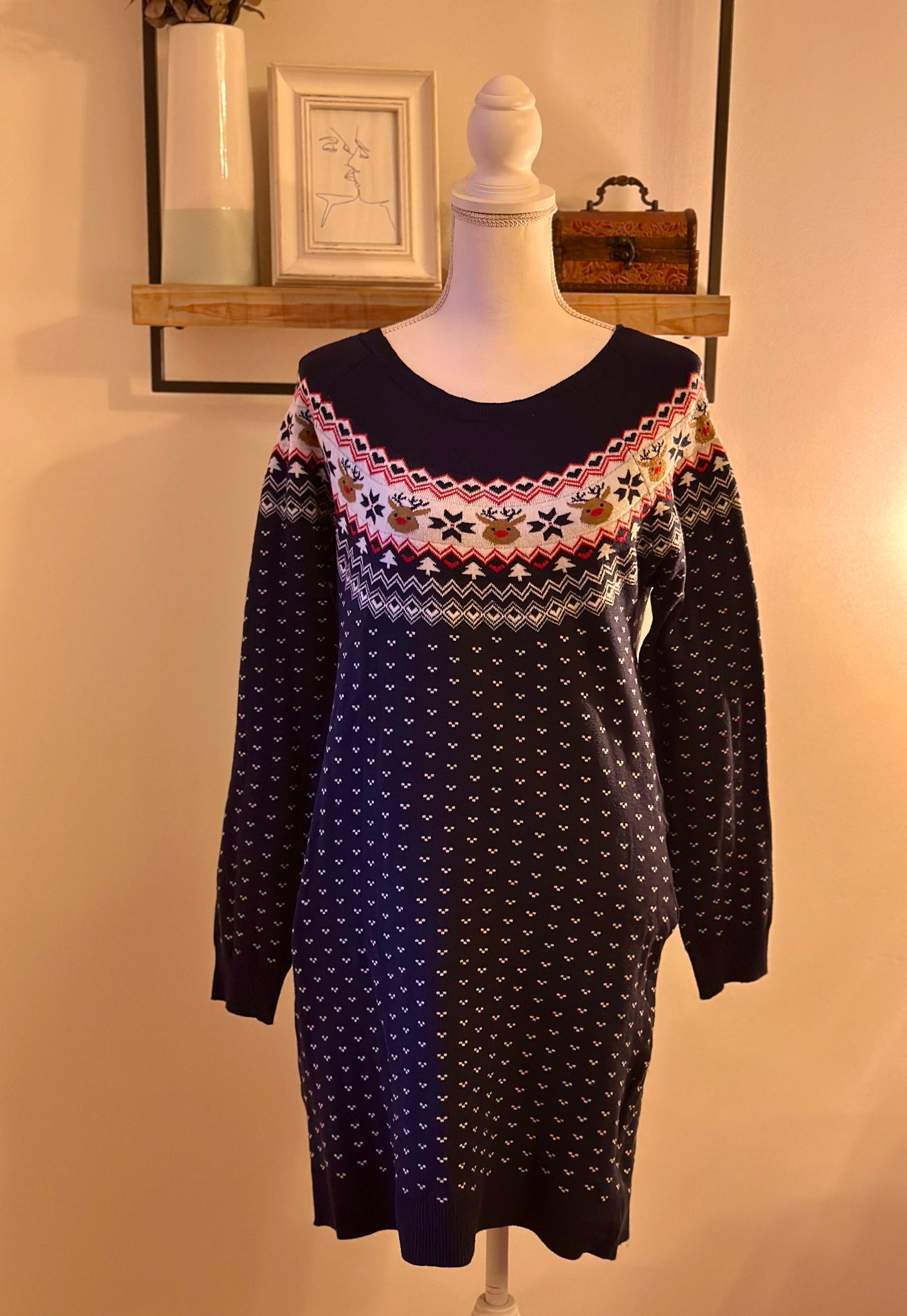 Robe pull marine motif d’hiver T.40