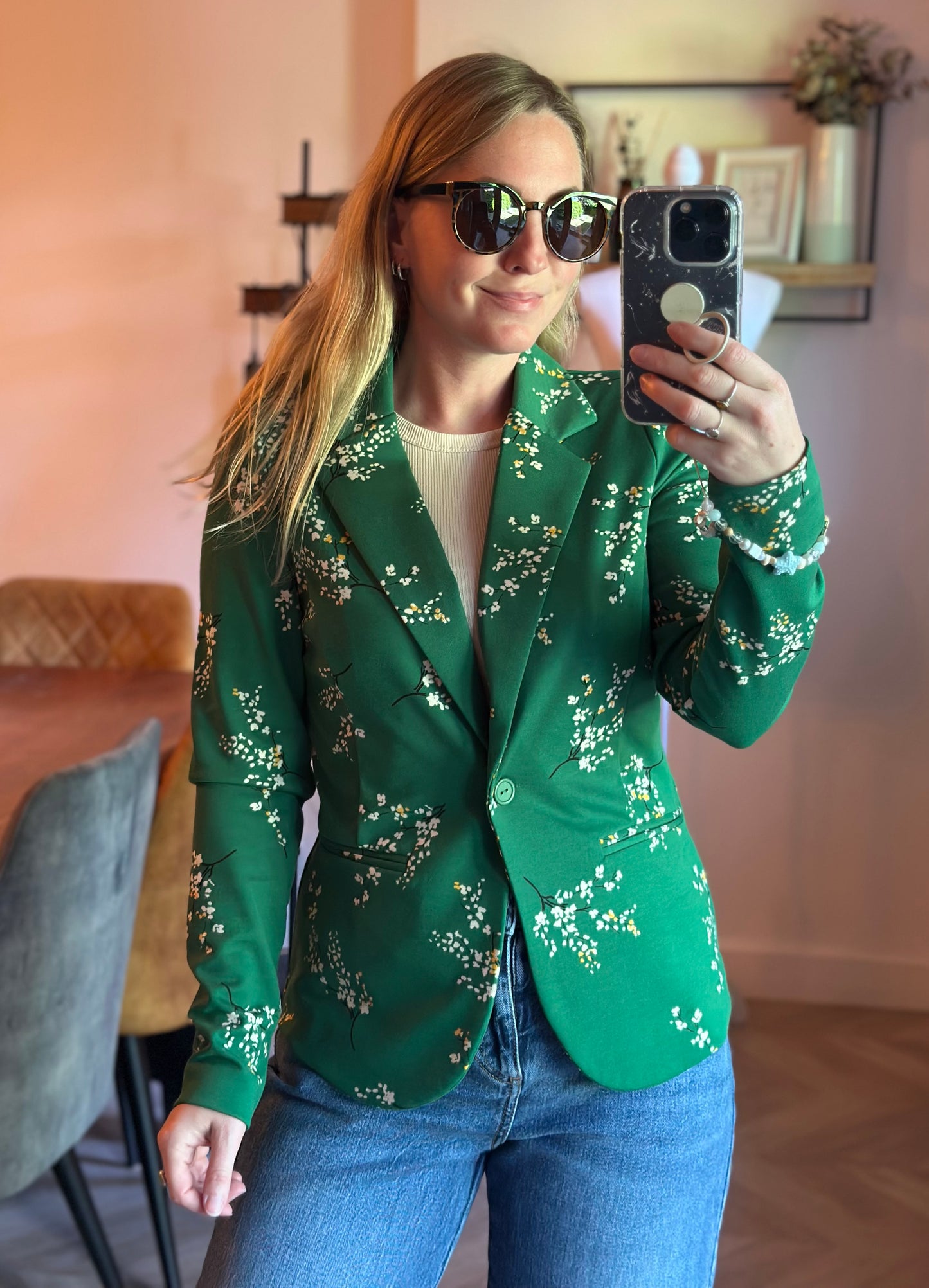 Blazer imprimé fleuri vert T.34 neuf