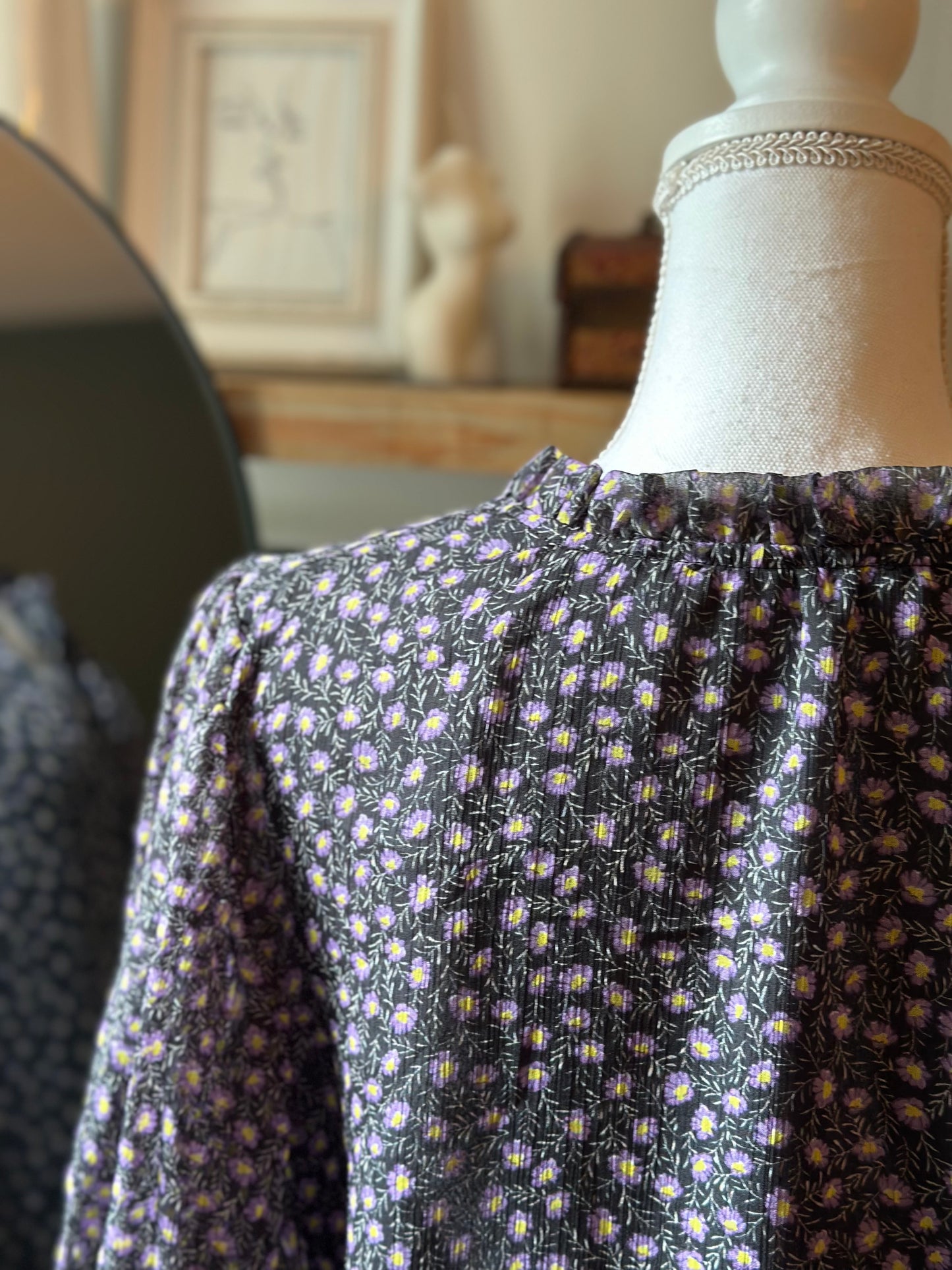 Blouse fluide motifs fleuris lila T.38