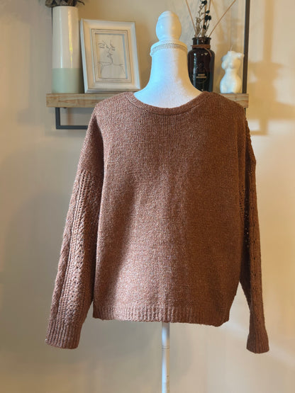 Gilet maille ajourée uni T.42