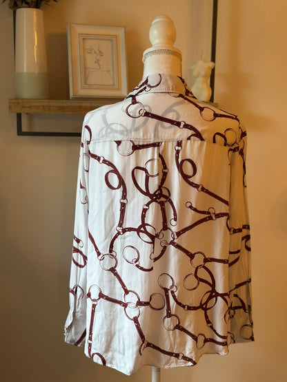 Blouse imprimé mors cheval en viscose T.40