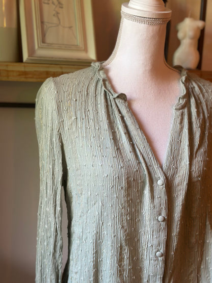 Blouse vert sauge plumetis T.40