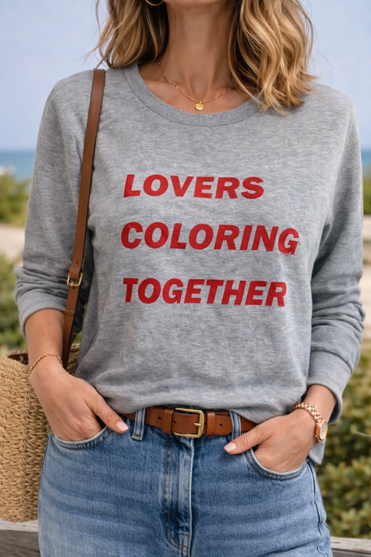 Sweat gris imprimé en rouge, T.34