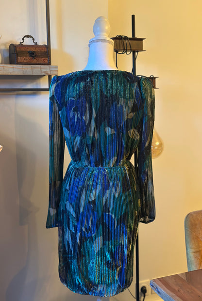 Robe plissée imprimée à fils brillants T.36