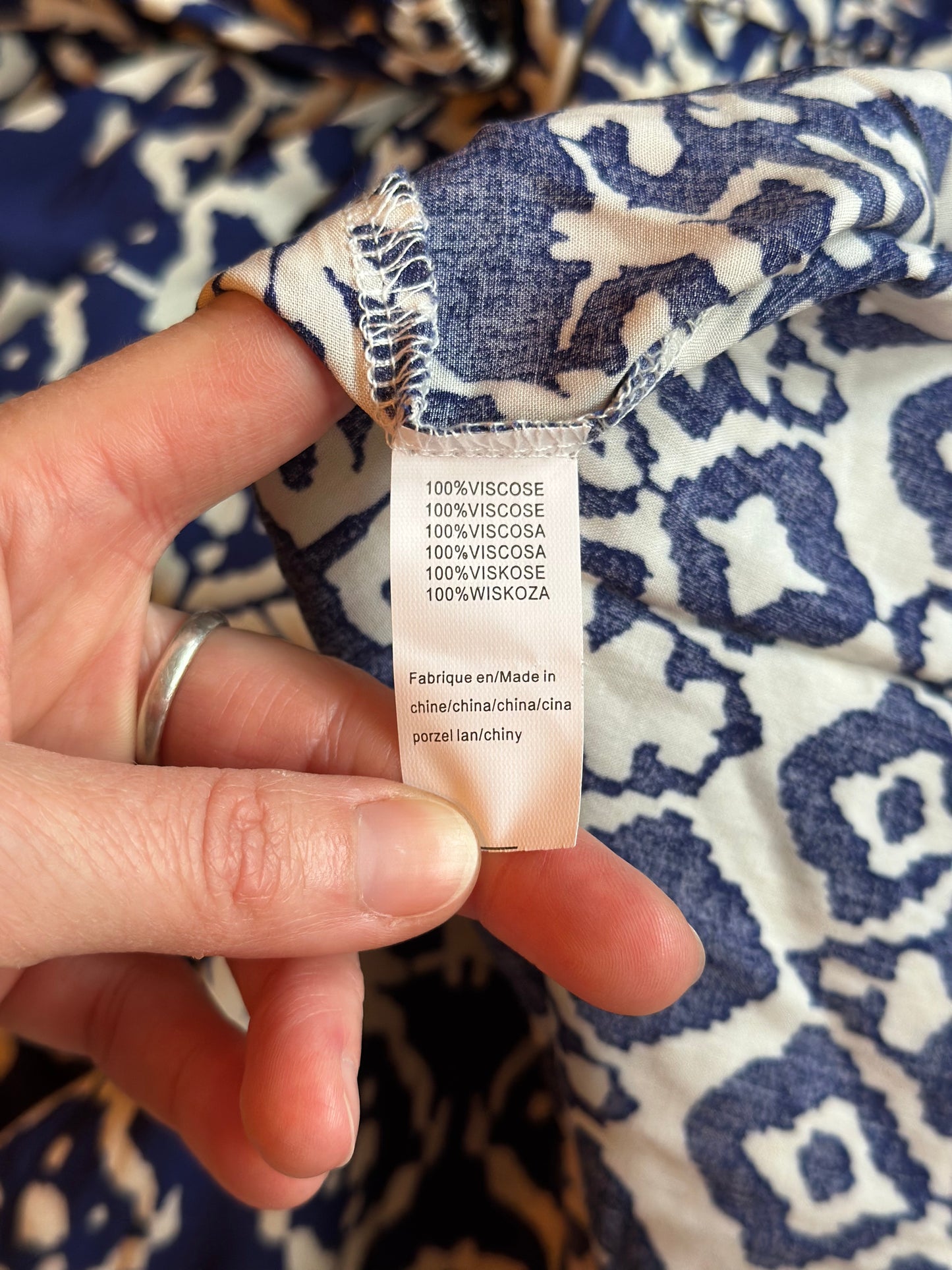 Robe courte imprimé bohème bleu blanc neuves T.36/38